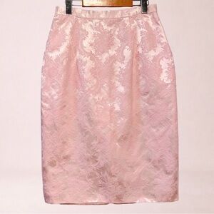 JESSICA MCCLINTOCK Pink Brocade Coquette Balletcore Pencil Skirt